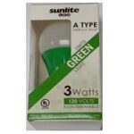 Sunlite Green LED A19 3 Watt Medium Base 120 Volt UL Listed LED - Image 2