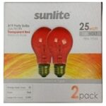 Sunlite 25 Watt A19 Colored, Medium Base, Transparent Red - Image 2