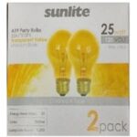 Sunlite 25 Watt A19 Colored, Medium Base, Transparent Yellow - Image 2