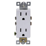 Enerlite Flush type 15A Decorative Duplex, White