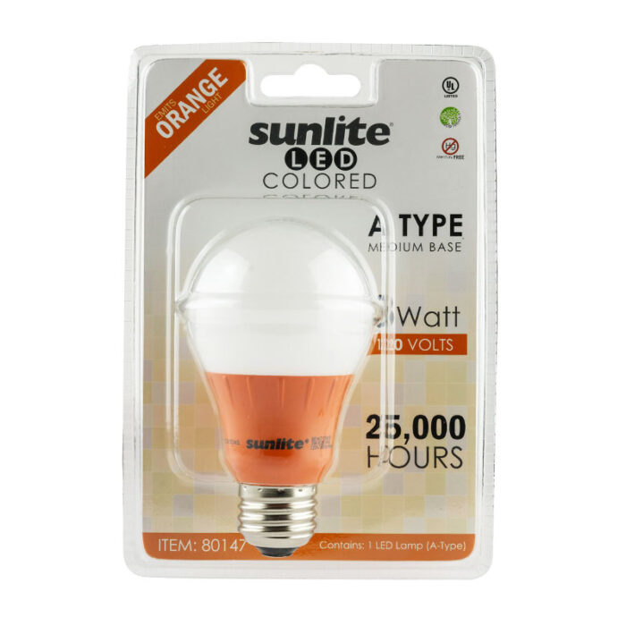 Sunlite Orange LED A19 3 Watt Medium Base 120 Volt UL Listed LED - Image 3
