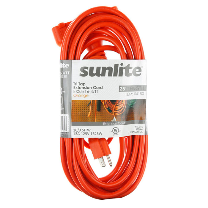 Sunlite Heavy Duty 25-foot Three Outlet Extension Cord - Image 2