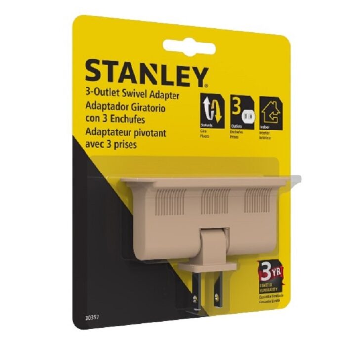 Stanley 3-Outlet Swivel 2-Pin Adapter - Image 2