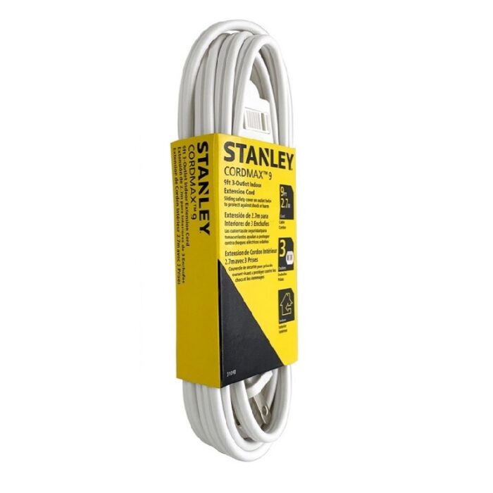 Stanley Indoor CordMax 9FT 3-OUTLET EXTENSION (White) - Image 2