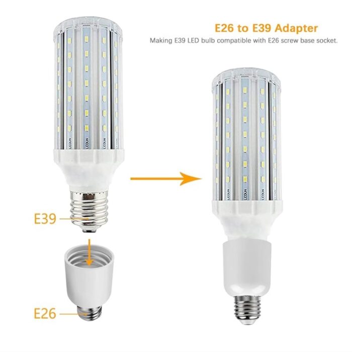 Light Bulb Adapter Medium Base (E26) to Mogul Base (E39) White - Image 2