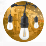 Westinghouse String Light Black Finish Length 24ft 10 E26 Sockets