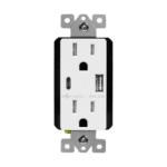 Enerlites – Type-A/C USB Charger with 15A Duplex Tamper-Resistant Receptacles, 5A125 VAC