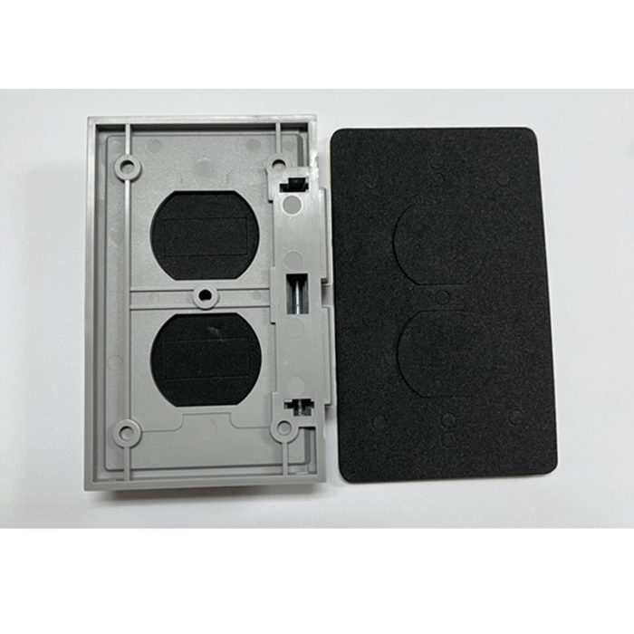 8821-WPH-GY - 1-Gang Weatherproof Duplex Horizontal Mount Wall Plate - Image 2