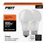 Feit LED A19 NON-DIM 1500L 2PK