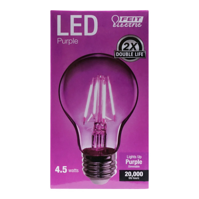 Feit A19 TRANSPARENT PURPLE LED - Image 2