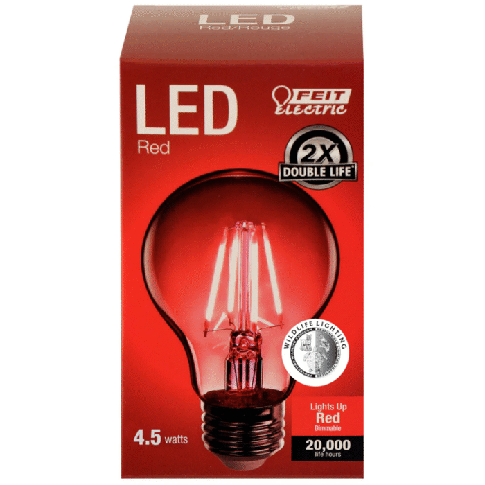 Feit A19 TRANSPARENT RED LED - Image 2