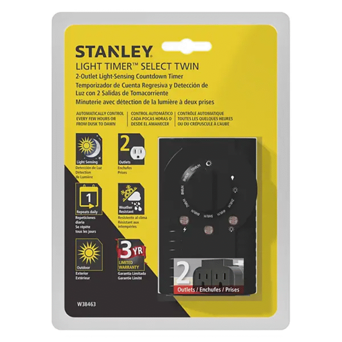 Stanley 2-Outlet Outdoor Light Sensing Timer - Image 2