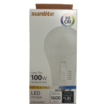 Sunlite A19, LED, 15W, Dimmable, 120V, 27K-65K, E26
