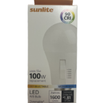 Sunlite A19, LED, 15W, Dimmable, 120V, 27K-65K, E26
